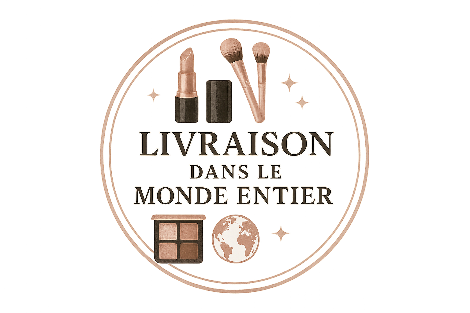 badge livraison dans le monde entire en rapport avec le maquillage